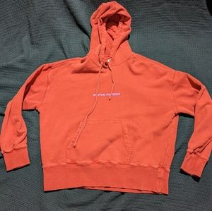 Women's Spiritual Gangster Sweatshirt Pocket Hoodie Red Pink EUC S Small